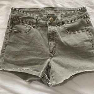 Faded green shorts